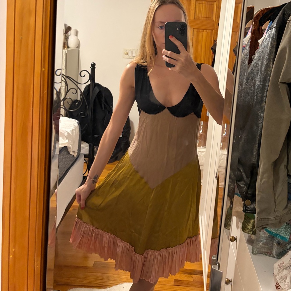 RARE 2002 Runway Vintage Prada color block dress - Picture 3 of 5